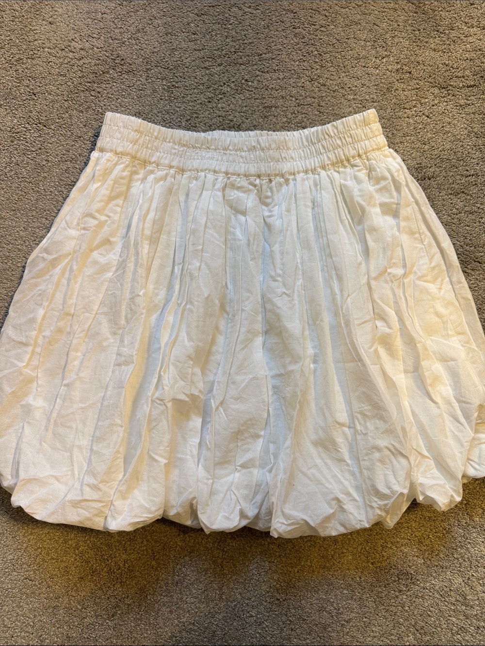 On 34th Size XS White Bubble Mini Skirt - Women's Pleated Casual Skirt